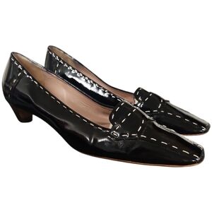 Prada Black Patent Buffalo City Loafers Size 37.5